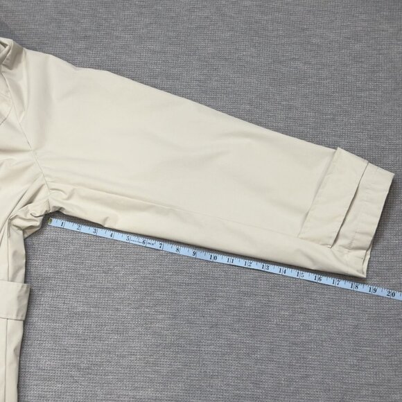 White Stag Womens Light Khaki Trench Coat Belted Long Sleeve Button Front Sz 2X - Picture 13 of 16